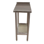 Thumbnail image #1 for Winholt Equipment DTSB-15-2412 Stainless Steel Filler Work Table, 12"W x 24"D, 16 Gauge Top, 1-1/2" Backsplash, Open Undershelf