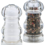 Thumbnail image #1 for Chef Specialties Professional Series Laurel 29190 Salt and Pepper Shaker Mill Set, 5-inch Clear Acrylic, Stainless Steel Grinding Mechanism