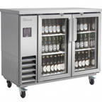 Thumbnail image #1 for Blue Air FSE LLC BLNBB-48SG-HC Two-Section Back Bar Cooler, Narrow-Depth, 2 Glass Doors, Stainless Steel, 11.6 cu. ft.