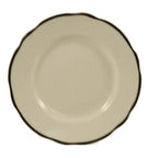 Thumbnail image #1 for CAC China SC-20B 11-1/4-Inch White Stoneware Plate with Scalloped Rim and Black Band 1 Dozen