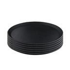 Thumbnail image #1 for Hakka Brothers Corp Clivia JW-R1600CT 16" Round Black Fiberglass Non-Slip Restaurant Tray