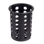 Thumbnail image #1 for TableCraft Products 1010401 Polypropylene Flatware Cylinder, Black, 4-3/8 x 4-3/8 x 5-1/2 in Case of 12