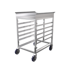 Thumbnail image #1 for Winholt Equipment SS-CFR-2027-LC-OPT Mobile Stainless Steel Landing Table, End-Loading, Holds 6 18" x 26" Sheet Pans
