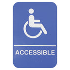 Thumbnail image #1 for Thunder Group PLIS6959BL Accessible Information Sign with Braille, Self-Adhesive, White on Blue, 6 x 9 Inch Case of 72