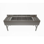 Thumbnail image #1 for NBR Equipment UD-4-101410-96LR Four-Compartment Stainless Steel Underbar Sink with Left & Right Drainboards, 96"W x 21-1/4"D x 32-1/2"H