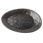 Thumbnail image #1 for TableCraft Products Lunara Collection™ 10891 Small Free-Form Melamine Plate, Black Stone Pattern with Copper Flecks Case of 6