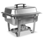 Thumbnail image #1 for Concasse MCHE10122 Half-Size Rectangular Stainless Steel Chafer with Lift-Off Cover, Canned Heat & Induction Ready