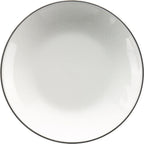 Thumbnail image #1 for International Tableware Torino™ Bistro TB-108-BL 8-Inch Round Porcelain Pasta Bowl, 22 oz, European White with Black 1 Dozen