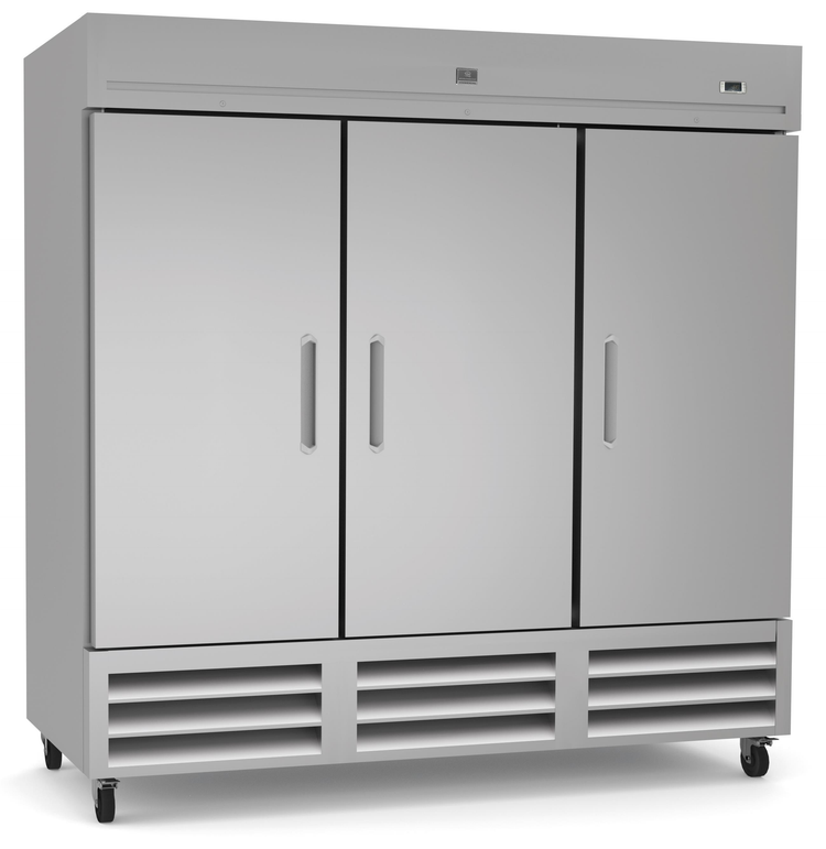 Product image #5 for Kelvinator Commercial 81-Inch Three-Section Reach-In Refrigerator, Bottom-Mount Self-Contained, 72 Cu. Ft.
