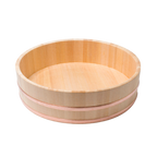 Thumbnail image #1 for Korin Inc TK-602-01-66 Cypress Wood Rice Mixing Tub, 26" Diameter x 7"H, Round, Copper Support Rings