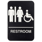 Thumbnail image #1 for TableCraft Products 11676 Women/Men Handicap Accessible Sign, Black and White Polystyrene, 6"W x 9"H Case of 72
