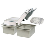 Thumbnail image #1 for Gold Medal Products 8080-03 Hot Dog Steamer Pan & Lid Kit with Two 1/2 x 6 Pans, Hinged Dome Lids & Perforated Bun Insert