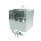 Thumbnail image #1 for GSW USA HS-1615KS Wall-Mount Knee-Operated Stainless Steel Hand Sink, 1 Compartment, Gooseneck Faucet, Side Splashes