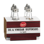 Thumbnail image #1 for TableCraft Products Cash & Carry C600-4 Square Glass Oil & Vinegar Dispenser, 6 oz, Stainless Steel Top Case of 4
