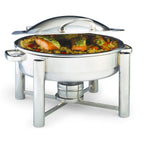 Thumbnail image #1 for Steelite International DW Haber, Tempo DW06WHSS Round Chafer, 2 gal, Hinged Cover, Induction-Ready Stainless Steel