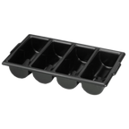 Thumbnail image #1 for TableCraft Products 1524B Plastic Cutlery Bin, 4 Compartments, Stackable, 21-5/8" x 12" x 3-3/4" Case of 12