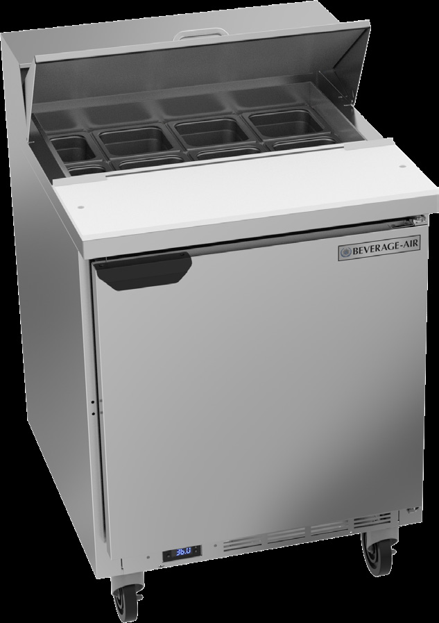 Product image #6 for Beverage-Air SPE27HC 27-Inch One-Section Sandwich Prep Table with 8-Pan Top