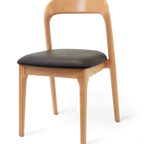 Thumbnail image #1 for JustChair Manufacturing W11718 Stackable Wooden Side Chair, Contour Back, Padded Vinyl Seat, German Beech