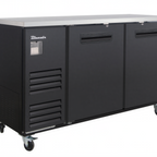 Thumbnail image #1 for Blue Air FSE LLC BLBB69-3B-HC 69-Inch Two-Door Back Bar Cooler with Solid Locking Doors, Stainless Steel Top, Black Exterior