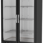 Thumbnail image #1 for Asber ARMD 37 A 37 cu. ft. 2-Section Refrigerated Glass Door Merchandiser, Black, (2) Swing Doors
