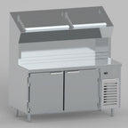 Thumbnail image #1 for EMI Industries PTMAX4033S Refrigerated Pizza Prep Table, 40"W x 33"D x 66"H, 1 Door, 8-Pan Capacity, Stainless Steel Top
