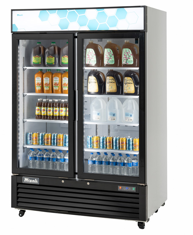 Product image #5 for Migali Competitor Series 49 Cu. Ft. Two-Section Hinged Glass Door Refrigerator Merchandiser