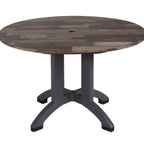 Thumbnail image #1 for Grosfillex Atlanta UT380720 Round Outdoor Restaurant Table, 42" Diameter x 28-2/5"H, Resin Top, Balcony Pedestal Base