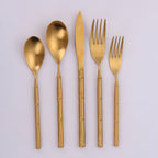 Thumbnail image #1 for Kadra Kitchenware Vikko Dine VF-40-SG 20-Piece Flatware Set, Service for 4, Sage, Brushed Full Gold, 18/10 Stainless Steel Case of 6
