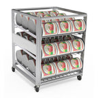 Thumbnail image #1 for Lockwood Manufacturing CR32-3 Undercounter Mobile Can Storage Rack, Aluminum, 32" High, 36 #10/45 #5 Can Capacity