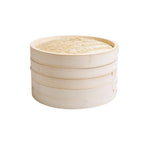 Thumbnail image #1 for Korin Inc TK-304-04-20 Round Bamboo Dim Sum Steamer with Lid, 8" Diameter x 5-1/2"H