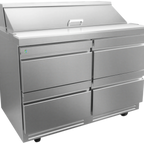 Thumbnail image #1 for Asber Premium APTS 48 12 D4 P 48-Inch 4-Drawer Refrigerated Salad & Sandwich Prep Table, 12-Pan, Stainless Steel