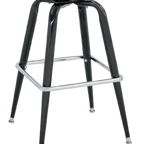 Thumbnail image #1 for ATSMFG ATS AT&S-SR-BF MFG Swivel Bar Stool Base Only, Gloss Black Metal Frame with Chrome Ring