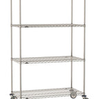 Thumbnail image #1 for Metro Super Erecta SE-2430S-80-M4 Mobile Wire Shelving Unit, 30"W x 24"D x 80"H, 900 lb. capacity per unit, 1" shelf adjustment, (4) wire shelves