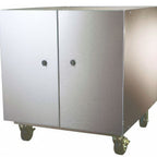 Thumbnail image #1 for Cornelius Viper 620046556 Flavor Cart for 4 Frozen Carbonated Beverage Dispensers with BIB Storage, Stainless Steel Panels and Casters