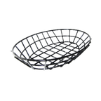 Thumbnail image #1 for G.E.T. 4-30144 . . Oval Iron Grid Serving Basket, Powder-Coated Black, 9-3/4" x 6-1/4" x 2-1/4" Case of 24