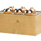 Thumbnail image #1 for Cal-Mil Madera 22072-7-99 Rectangular Wood Cold Concept Tray, 9.5" x 17.75" x 7.75"H