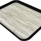 Thumbnail image #1 for Dinex DXSMC1520NSW03 Healthcare Tray, Rectangular Fiberglass, 15 x 20 in, Black Woodgrain, Molded-In Nonskid Surface