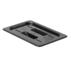 Thumbnail image #1 for Thunder Group PLPA7140CBK 1/4 Size Solid Food Pan Cover with Built-In Handle, Polycarbonate, Black Case of 72