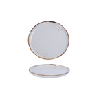 Thumbnail image #1 for Tableware Solutions USA Rustic Dapple by Creative Table TS-DG0014-01 10.6-Inch Round White Porcelain Coupe Rim Plate Case of 3