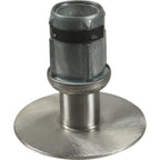 Thumbnail image #1 for AllPoints Foodservice Parts & Supplies 1191100 Flanged Stainless Steel Bullet Foot for 1-5/8-Inch OD Tubing, 3-1/2-Inch Flange