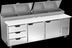 Thumbnail image #5 for Beverage-Air 93-Inch Three-Section Pizza Prep Table with 2 Doors, 3 Drawers, and 19-Inch Cutting Board