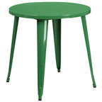 Thumbnail image #1 for Flash Furniture CH-51090-29-GN-GG Round Metal Dining Table, 30" Diameter, 29-1/2" High, Smooth Top, Green
