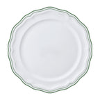 Thumbnail image #1 for Steelite International Folio, Porcelain 62580FP811 Porcelain Rim Plate, 10-1/4", Round, Scalloped Edge, Double Line Green Case of 2 Dozen