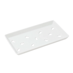 Thumbnail image #1 for Korin Inc PLY-KM5924 Sushi Neta Case Plate, 8-3/4 x 5 in, Rectangular, with Holes, Ceramic, White