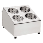 Thumbnail image #1 for TableCraft Products 7042 Stainless Steel Two-Tier Four-Compartment Flatware Cylinder Holder