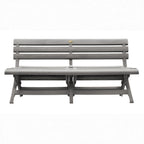 Thumbnail image #1 for Grosfillex Westport US449766 Commercial Outdoor Folding Bench, Barn Gray Mineral Polymer Composite, Seats 3