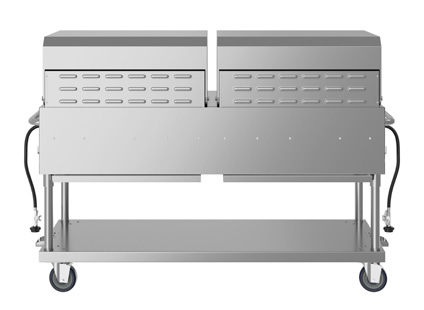Product image #8 for KoolMore 72-Inch Mobile 10-Burner Commercial Outdoor Propane Grill with Two 36-Inch Roll Dome Covers