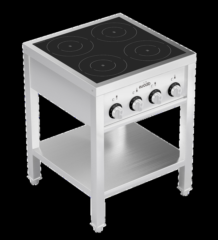 Product image #5 for Eurodib Commercial Freestanding 4-Zone Induction Cooktop, 208V 3-Phase