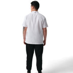 Thumbnail image #2 for Chef Works CBN03-WHT-M Men's Short-Sleeve Chef Coat, White, Poly/Cotton, Medium