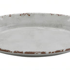 Thumbnail image #1 for G.E.T. GET OP-911-FM French Mill Oval Ceramic Serving Platter, 9.8"W x 9.8"D x 6.6"H Case of 2 Dozen